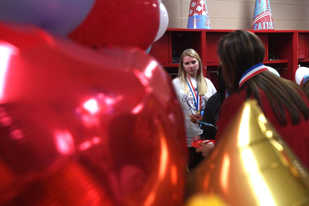 Lumberton cheerleaders celebrate state championship