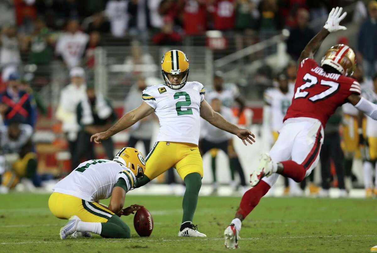 Green Bay kicker Mason Crosby did beat the 49ers with this 51-yard field goal on the final play of their Week 3 meeting, but he finished the season 31st in the NFL in field-goal percentage (73.5%) and led the league in misses (9).
