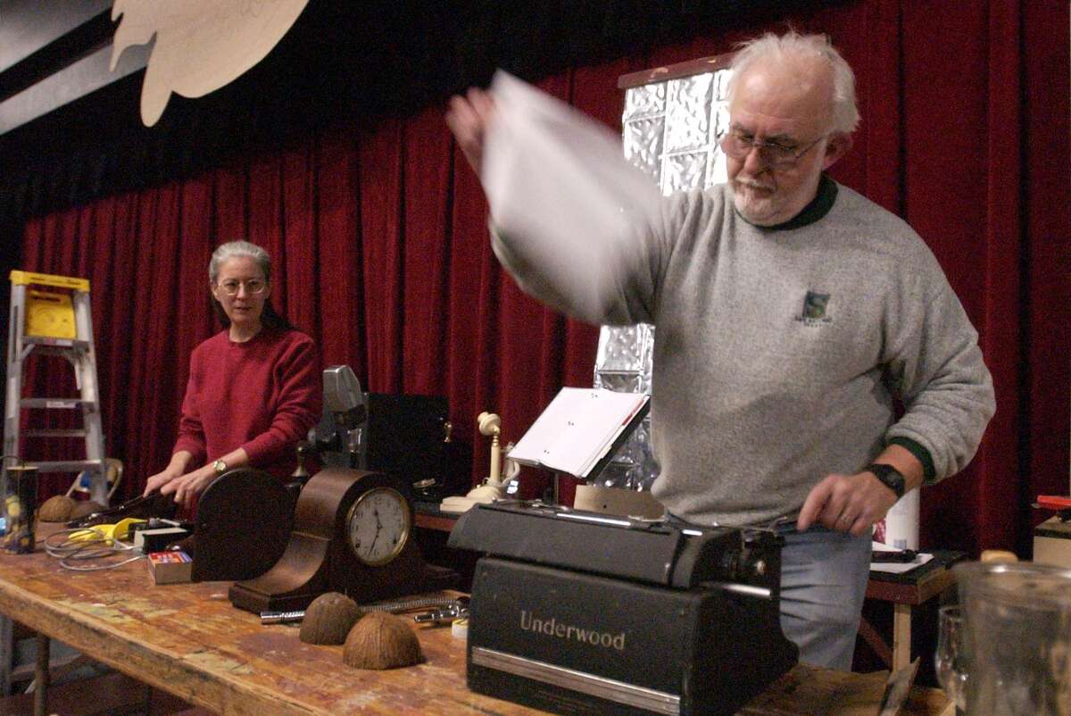 Rick Malone, right, shown working on sound effects for a play with Ricki Kushner in 2003, died Tuesday. Malone was known for his gift as a sound designer.