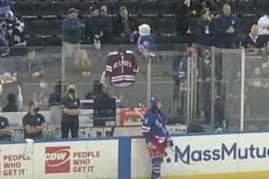 The New York Rangers honored Teddy Balkind prior to their game with the Toronto Maple Leafs Wednesday, including hanging a St. Luke's sweater with Balkind's No. 5 at its bench.