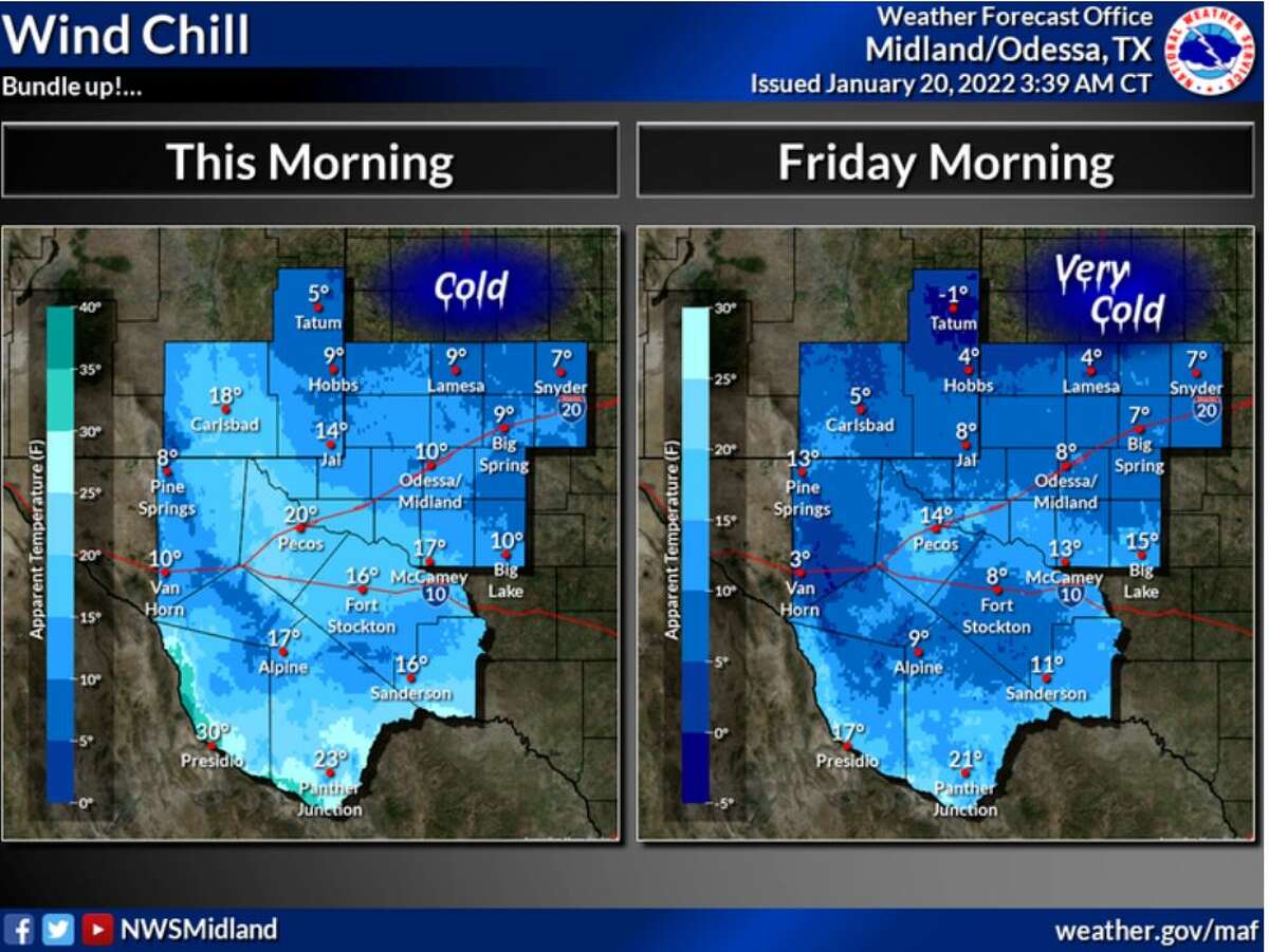Bitterly cold wind chills are expected this morning and Friday morning.