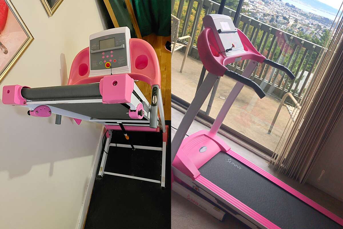 The Sunny Health & Fitness Folding Treadmill in Pink ($419.98) from Amazon. 
