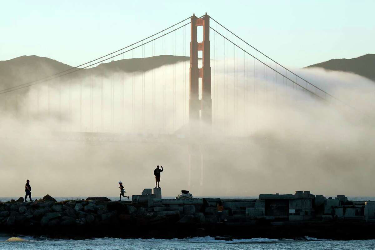 Fog rolls out past the Golden Gate Bridge in San Francisco, Calif. After a two year-long social media hiatus, San Francisco’s unofficial weather mascot Karl the Fog rolled back into Twitter.