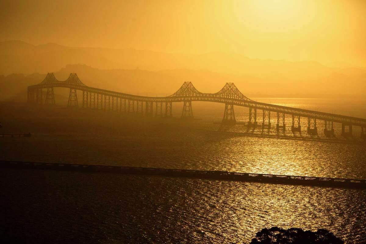 The Richmond-San Rafael Bridge at dusk. California’s equilux, when the hours of daylight and night are equal falls on Monday.