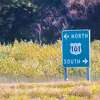 Highway 101 sign along the coastal highway in Del Norte County, Calif. 