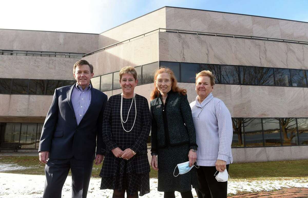 From left, CFO Joe Mooney, COO Betty Brennan, CEO Barbara Pearce and Chief Compliance Officer Evelyn Barnum are photographed at Connecticut Hospice in Branford on January 20, 2022.