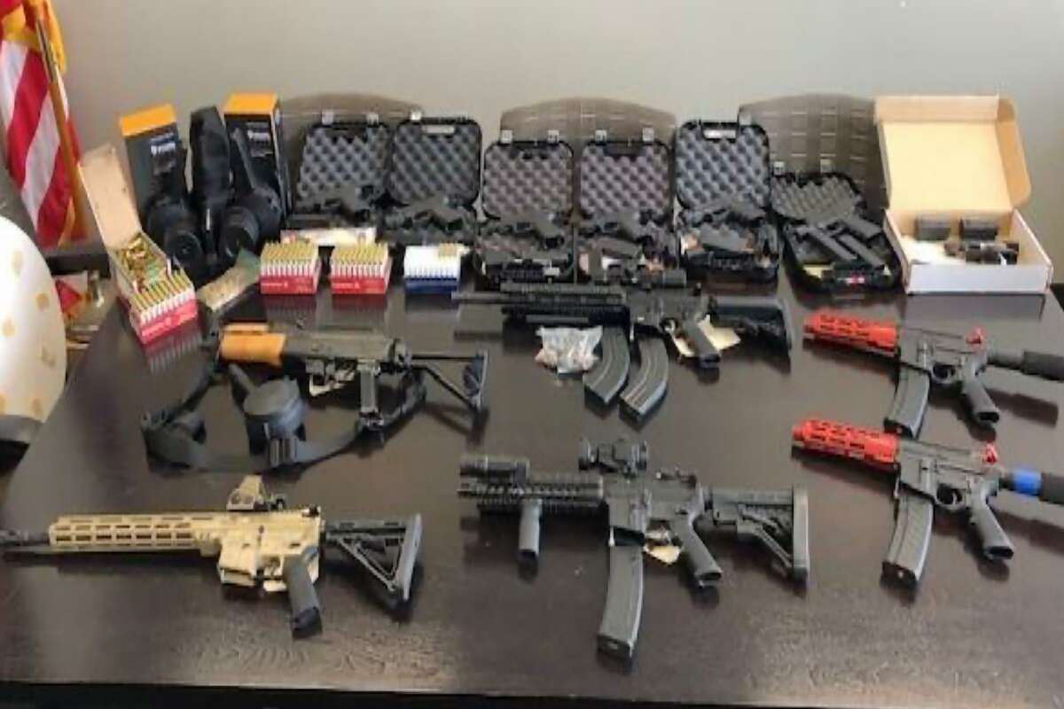 Bay Area and federal law enforcement officials on Thursday confiscated 30 firearms and arrested four men in connection with trafficking firearms from Arizona into California, where they were sold throughout San Mateo County, authorities said Friday.