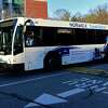 A Norwalk Transit bus arriving at Norwalk Community College Friday, December 3, 2021, in Norwalk, Conn.