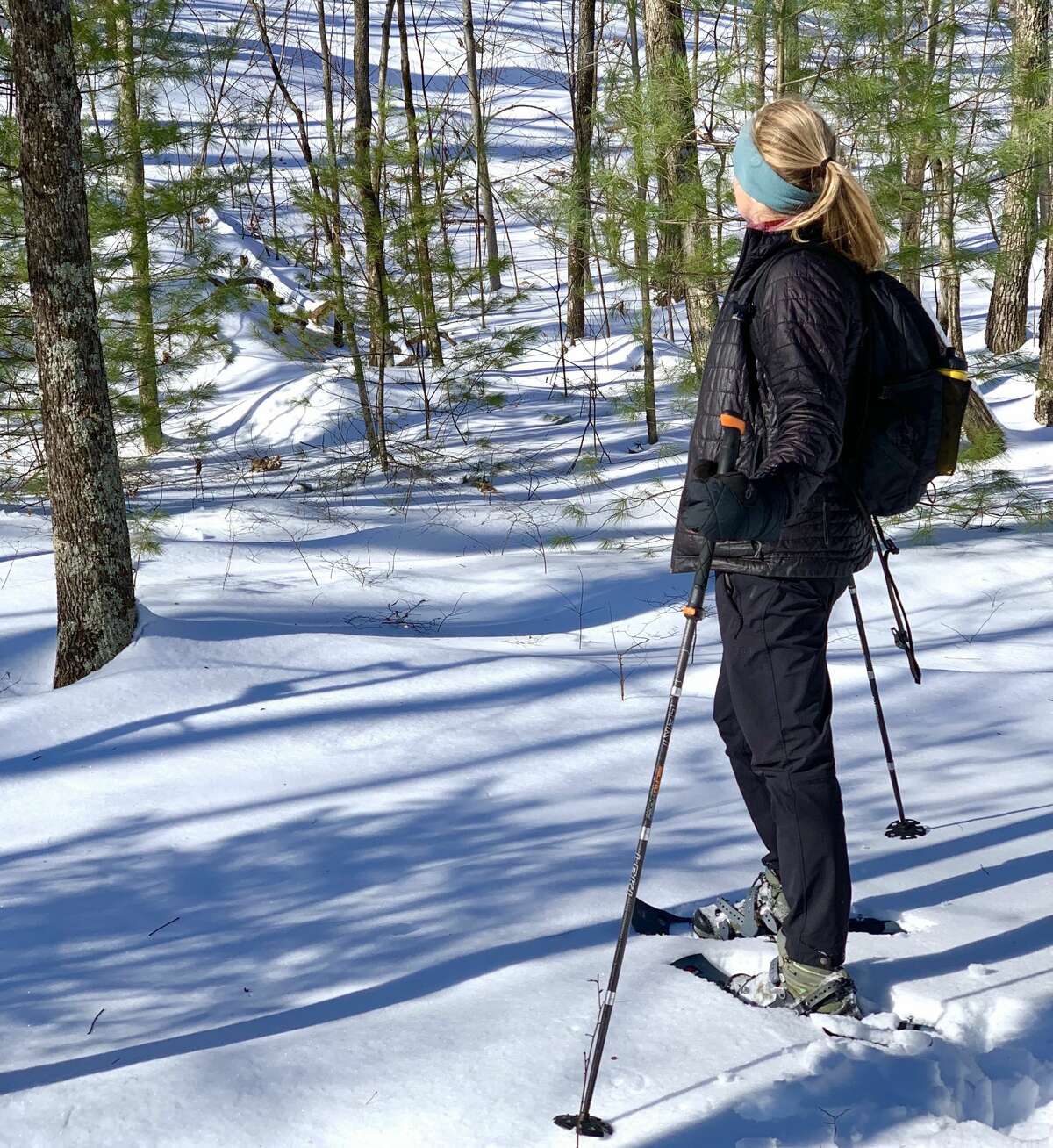In fresh snow, snowshoeing feels like floating, as if you’re hovering a bit above the terrain.