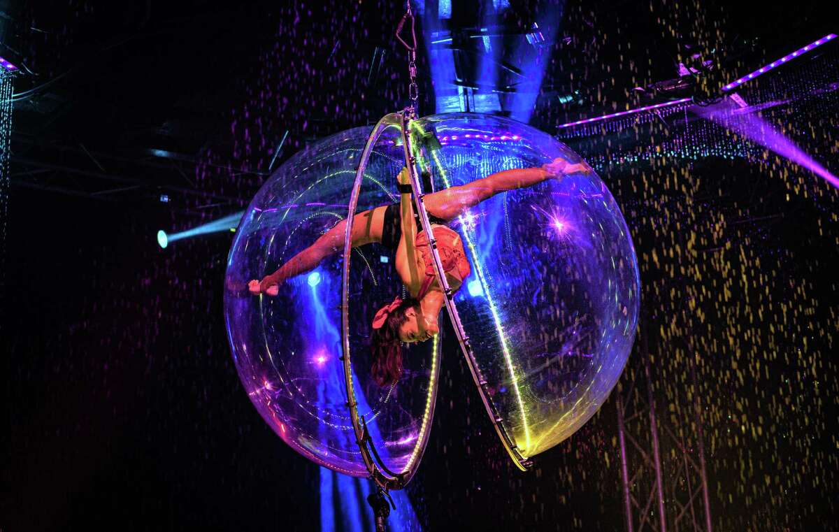 Contortionist Vanessa Ferrari performs in Water Circus.