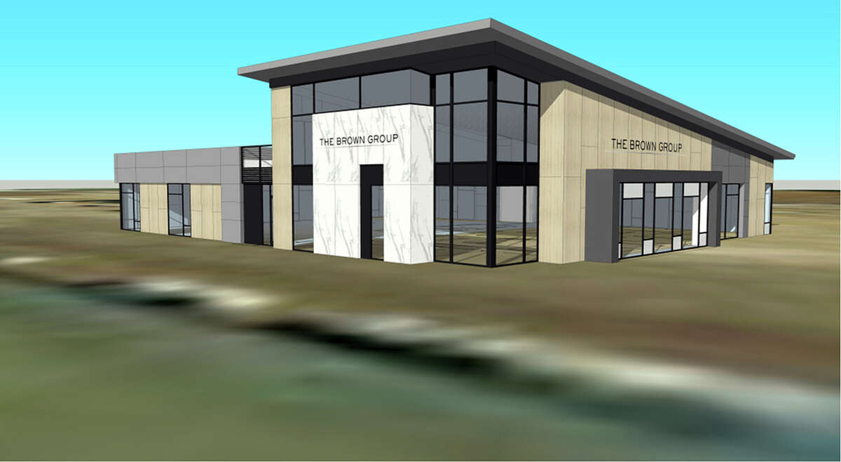A rendering of the proposed office building that may be built this year next to Edley's Barbecue on Route 157.