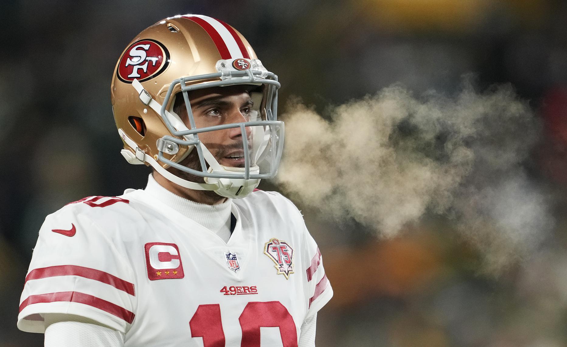 Jimmy Garoppolo slammed for sideline behavior which 'wasn't a great look'  during 49ers blowout defeat