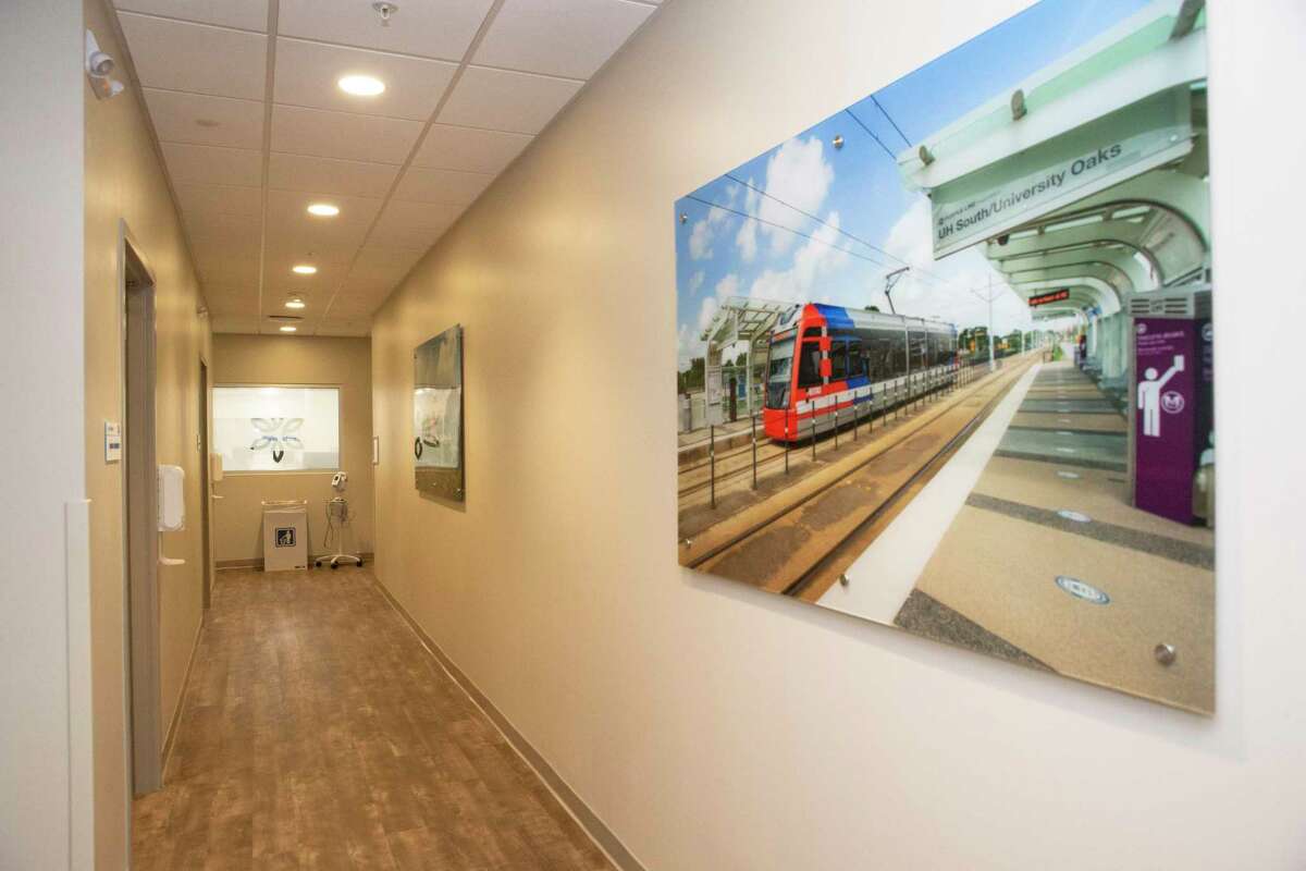 The new CenterWell Senior Primary Care hallway is designed to fit wheelchairs and walkers to accommodate senior patients Monday, Jan. 24, 2022, at One Emancipation Center in Houston. The clinic focuses to be the primary care provider to the senior population.