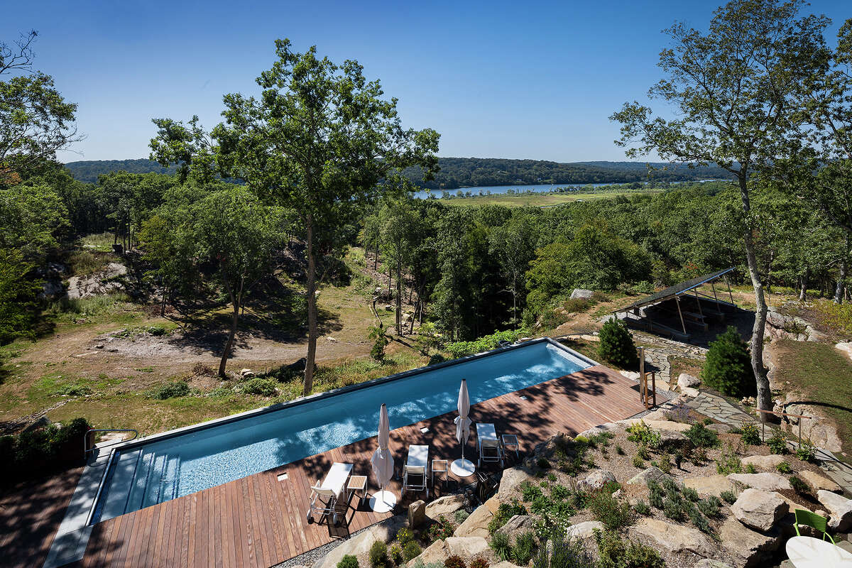 The home on 274 Joshuatown Road in Lyme, Conn. has a heated saltwater pool and overlooks the Connecticut River. 