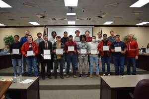 Plainview Football Coach Johnathon Haddock introduced several of his players as recipients of several All-State and All-District honors. 
