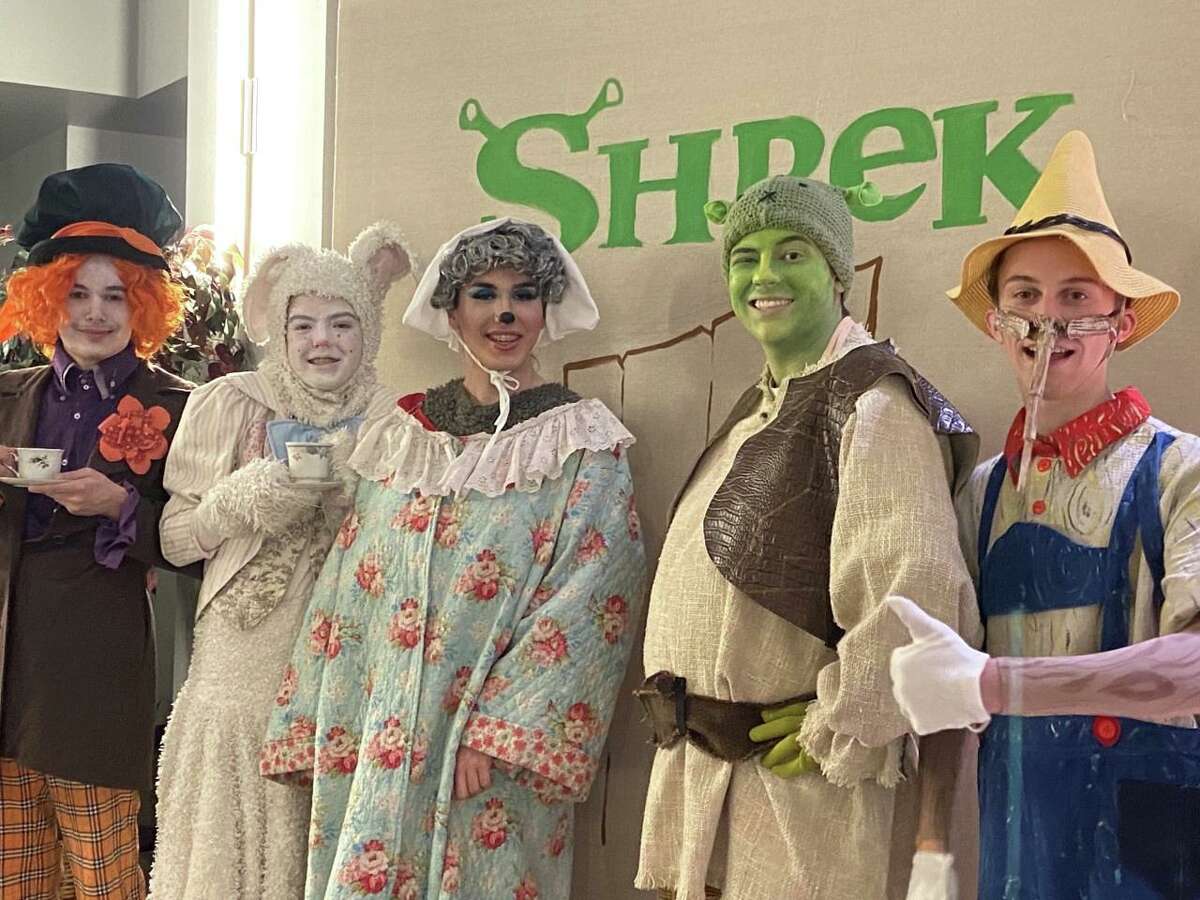 Montgomery High School theater and band students are collaborating for the school's debut production of Shrek the Musical. Junior Brayden Havard is playing the lead role of Shrek, and Karis Klammer will be Fiona. Donkey will be played by Abel Guerrero, Pinocchio the puppet will be played by Reece Grochett and Lord Farquaad will be played by Owen McWhirter.