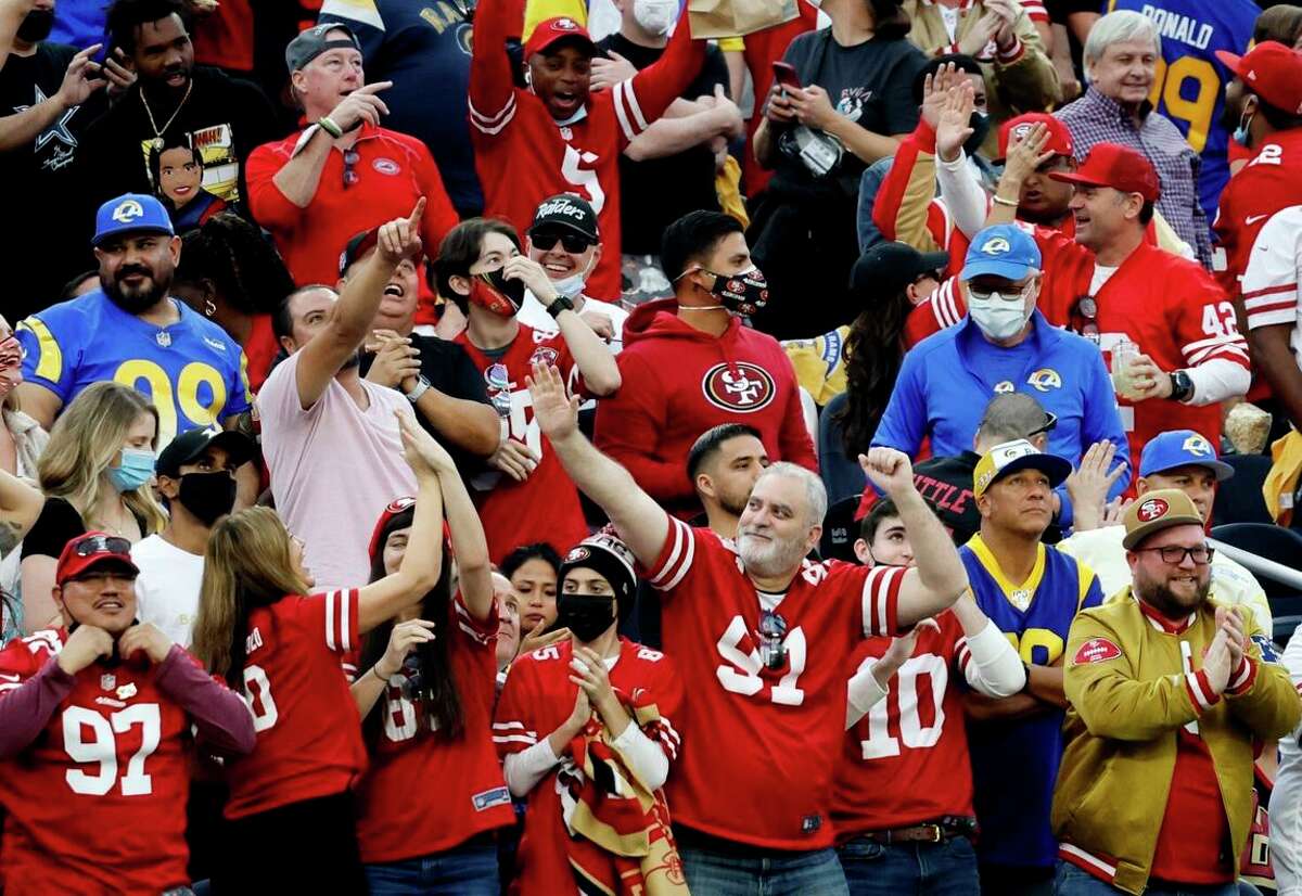 So many 49ers fans attended the season finale at the Rams’ SoFi Stadium in Inglewood that the team asked fans not to sell their upcoming playoff tickets to fans of the Red and Gold.