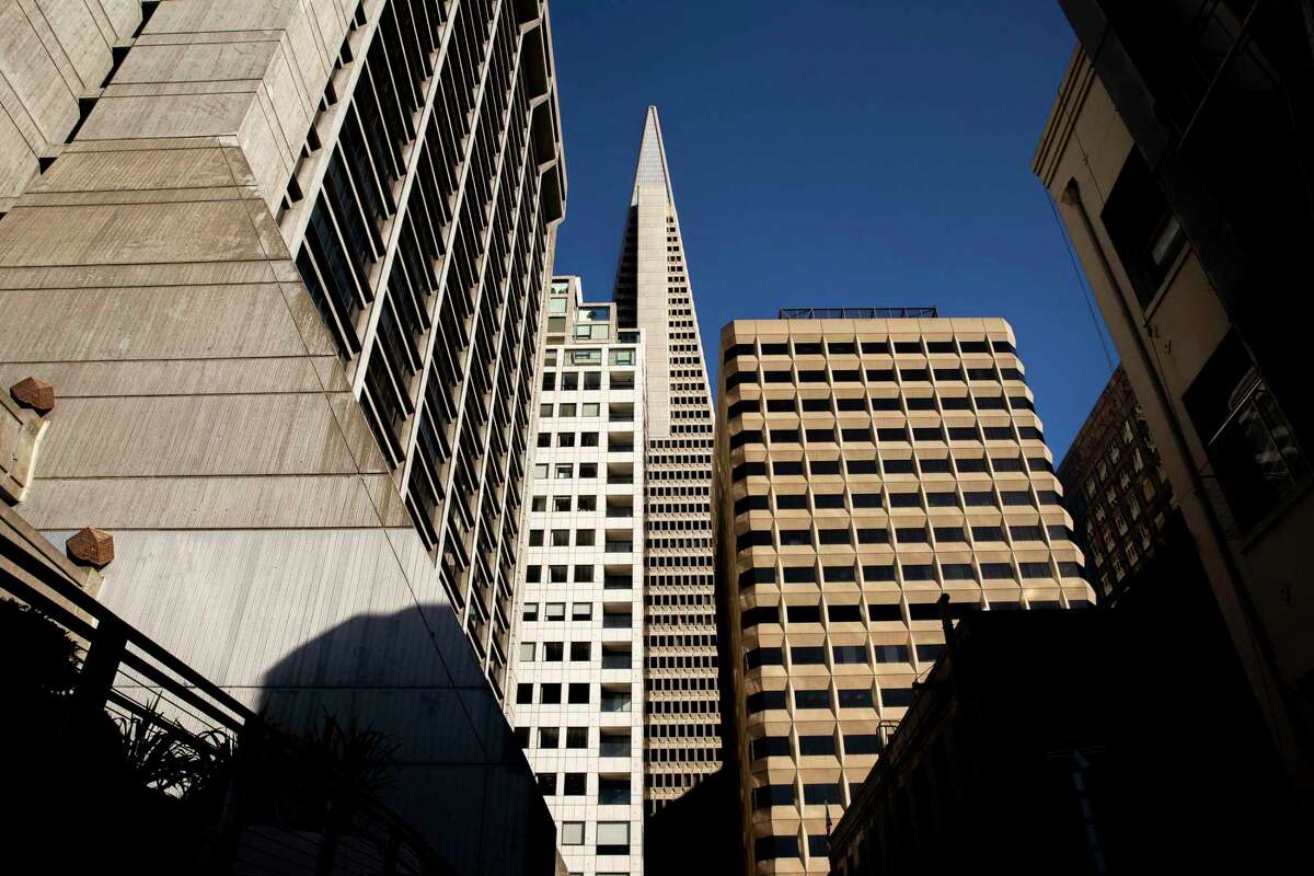 The Transamerica Pyramid on Tuesday, Jan. 25, 2022, in San Francisco. The city’s second-tallest building is getting one of the world’s swankiest clubs with plans to bring three private restaurants, three bars, a fitness center, theater, six member suites and four private meeting rooms. Memberships for the luxury club will charge fees up to $100,000.
