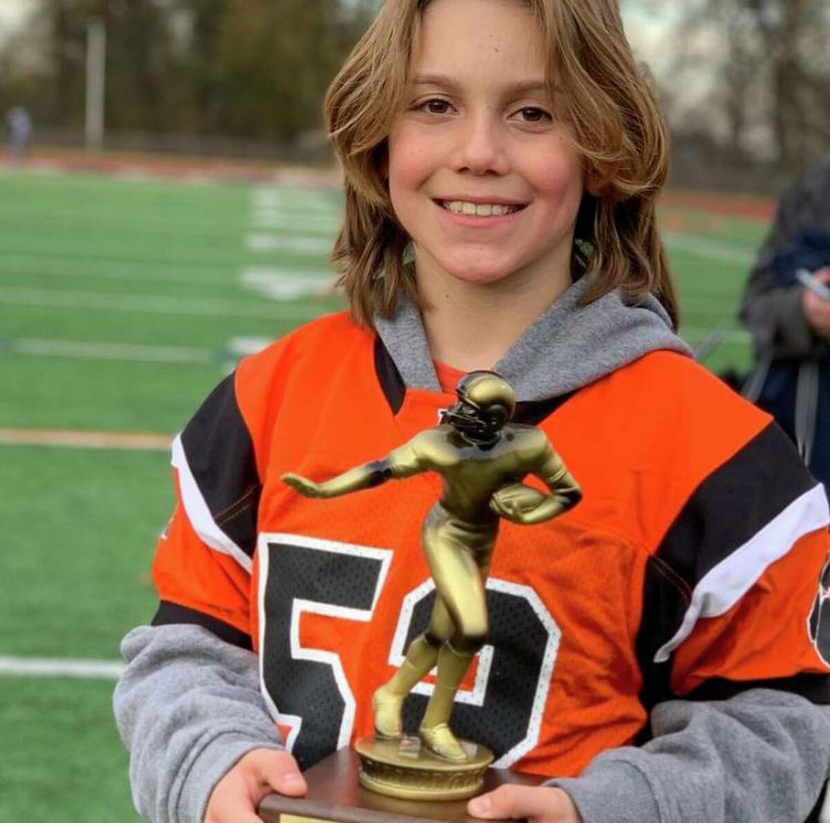 Logan Hale, 13, died on Dec. 30, 2021. He was a fixture in Ridgefield’s youth football organization.