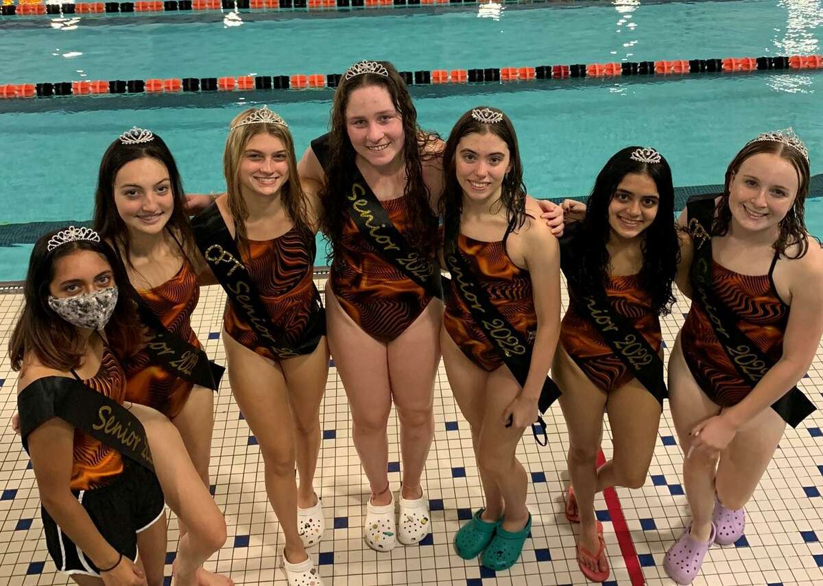 Shelton girls swimming seniors Diya Patel, Megan Bucherati, Kayla Bretan, Anastasia Rodova, Marisa Savino, Ria Dalvi and Greta Parkes led the Gaelettes.