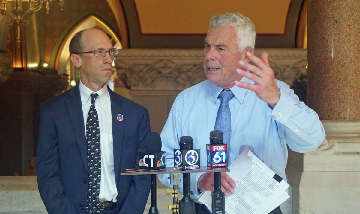 Oz Griebel (right) and Monte Frank (left) made an independent bid for the governor's office in 2018 by petitioning onto the November ballot. Griebel, a self-described liberal Republican, received more than 54,000 votes. He died after being hit by a car in June, 2020. Frank is looking for statewide candidates to continue to Griebel-Frank for CT Party, which has asked state election officials to allow a name change to the nationally affiliated Serve America Movement Alliance.