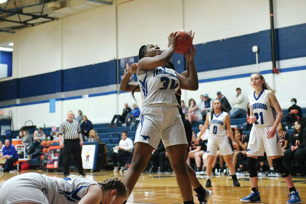 Friendswood’s Kamila Yunus (34) was a first-team all-district selection on the District 22-5A girls’ basketball team.