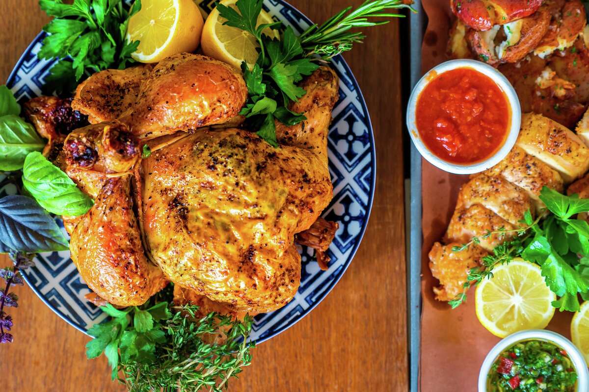 Rotisserie chicken is part of the menu at the new Italian restaurant Arrosta at the Pearl.