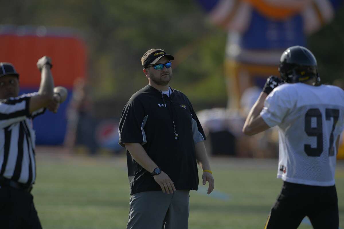 New UAlbany offensive coordinator Jared Ambrose, shown during his time at Towson, later helped Delaware win a Colonial Athletic Association title last spring. (Towson athletics)