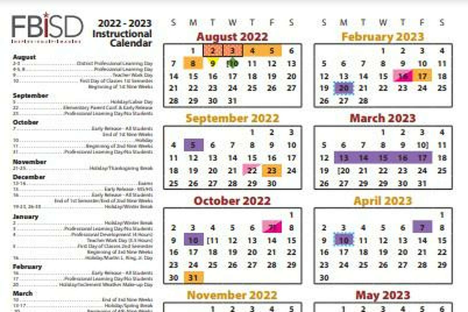Fort Bend Isd Calendar 2021 - Customize and Print
