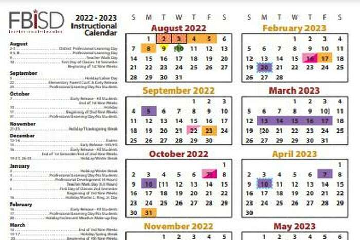 Fbisd 2022 23 Calendar Fort Bend Isd 2022-23 Instructional Calendar Approved And Viewable