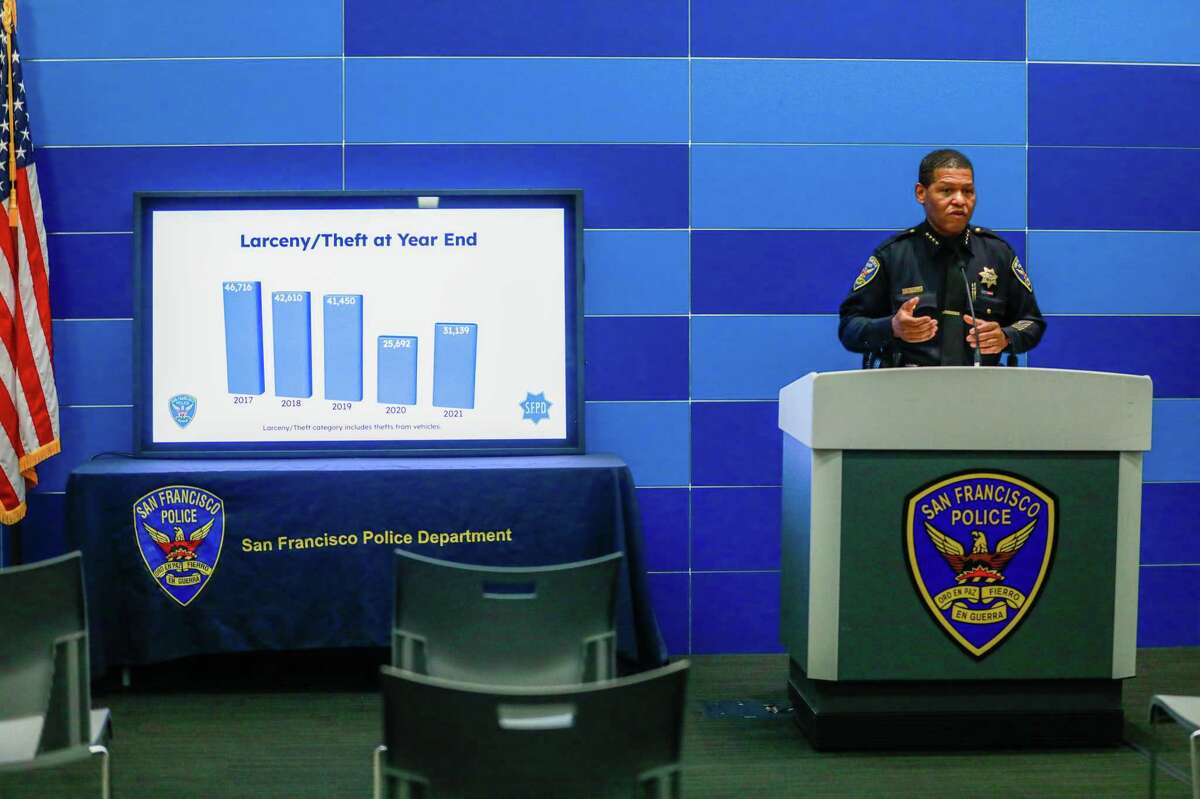 旧金山警察局长威廉·斯科特表示，他的部门需要更多的监控技术来打击犯罪。但统计数据显示，在2019年的一项条例规定旧金山警察局获得监控之前，他的部门一直在努力破案。
