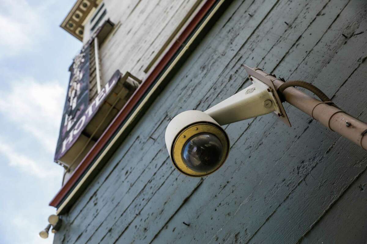 A security camera on McAllister Street in San Francisco in 2019. 