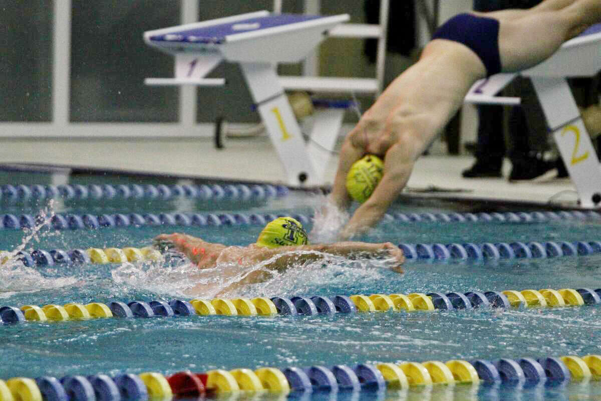 The Manistee boys swim team competed against Fremont on Thursday night. 