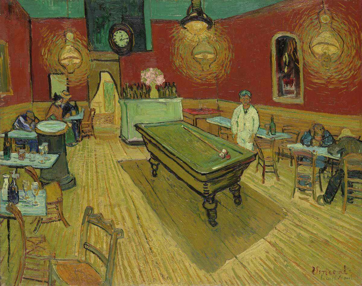 Vincent van Gogh, Dutch, 1853–1890, Le café de nuit (The Night Café), 1888, oil on canvas, 28 1/2 ?— 36 1/4 in., bequest of Stephen Carlton Clark, B.A. 1903, 1961.18.34  