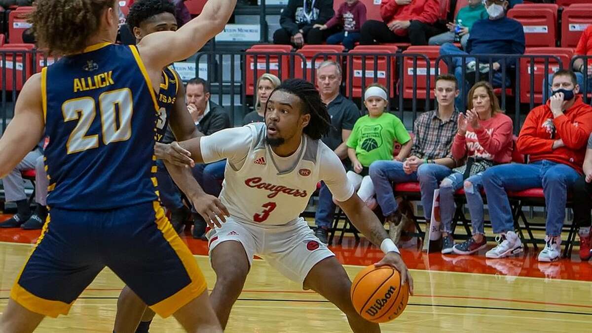 SIUE freshman Ray'Sean Taylor (right), a redshirt freshman from Collinsville, matched his career high with 26 points in Thursday night's OVC loss to Tennessee State at First Community Arena in Edwardsville.