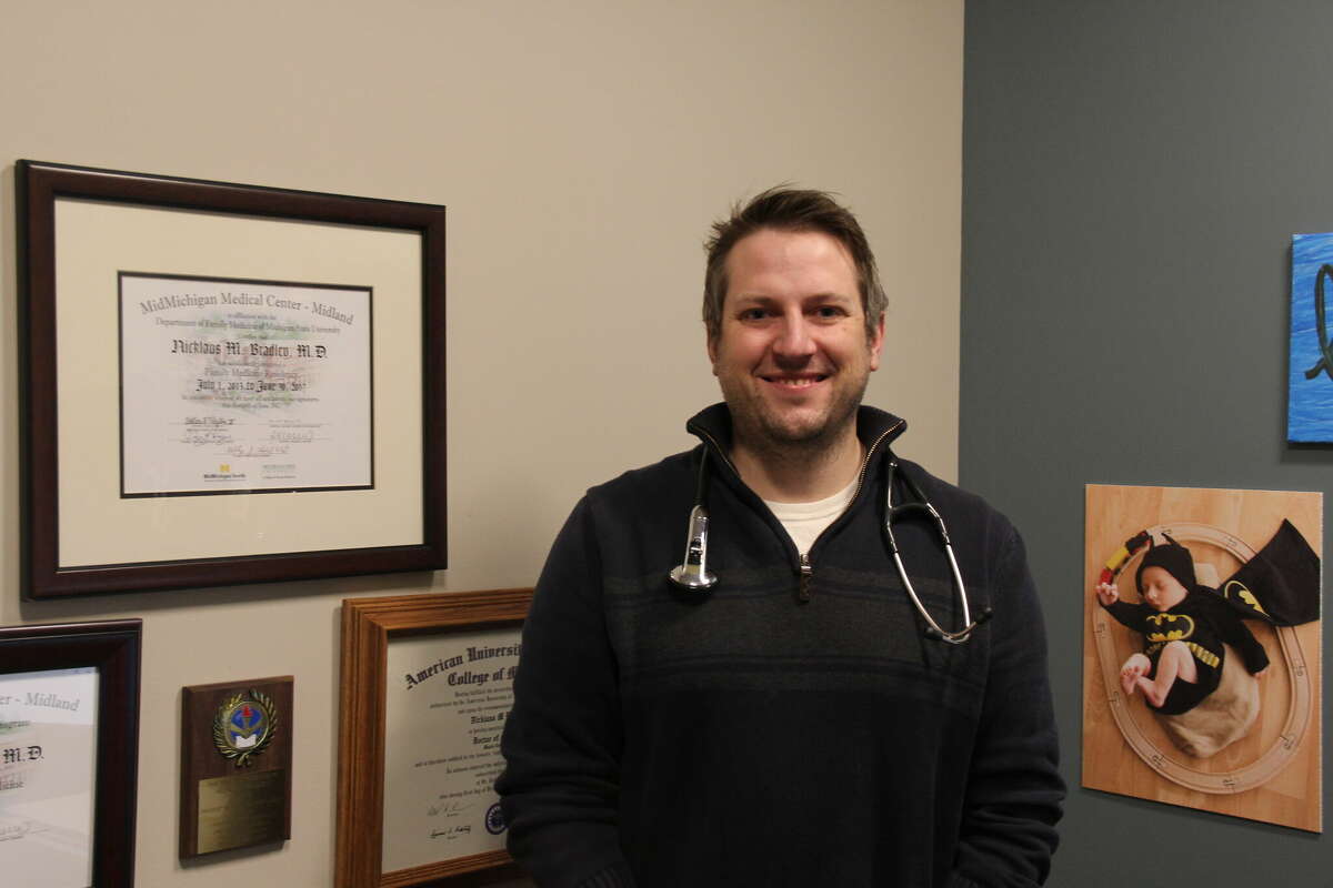 Dr. Nicklaus Bradley has worked as a family doctor for the Harbor Beach Medical Clinic for the past four and a half years. As a family doctor, Bradley sees a wide range of patients young and old.