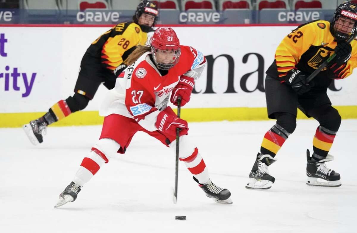 Lilli Friis-Hansen, a senior forward with the RPI women’s hockey team, is a member of the Danish women’s national team competing in the Beijing Olympics. 