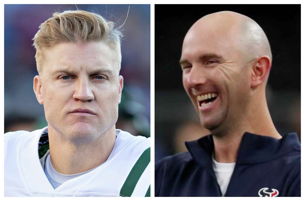 Josh McCown (left) and Jack Easterby are close, which explains the Texans' interest in someone with no coaching experience above the high school level.
