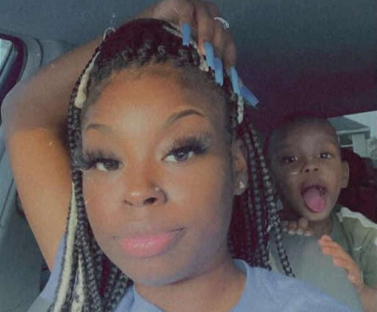 Autrey Davis, a 22-year-old mother seen here with her 3-year-old son Kyle Johnson, was killed when Harris County Sheriff's Office deputy Dontre Thomas, 24, crashed into her SUV during a pursuit Jan. 12, 2022. Kyle was also severely injured in the crash.