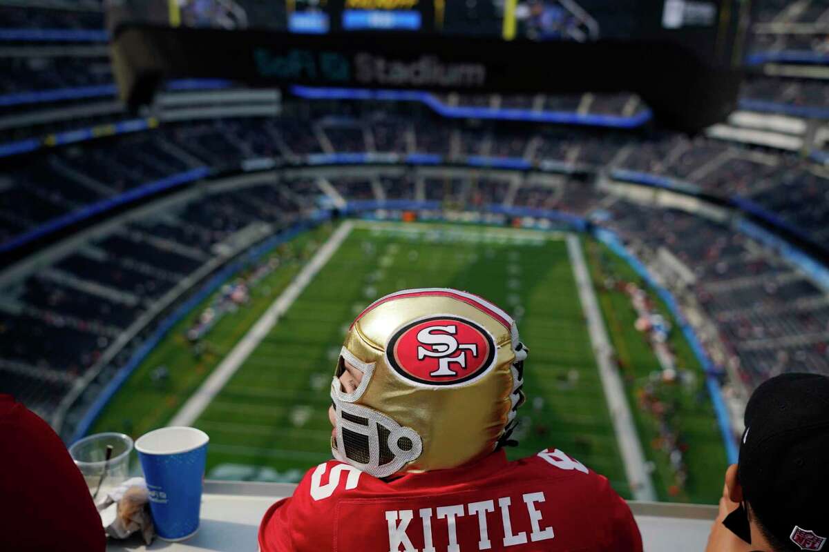 A San Francisco fan attends a preseason game on Aug. 22 between the 49ers and Los Angeles Chargers at SoFi Stadium.