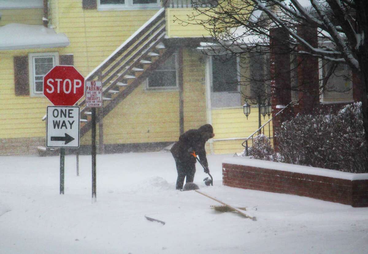 The North End of the Middletown was desolate Saturday morning as people kept warm and safe inside waiting for heavy snow and near-blizzard conditions on the way throughout the day.