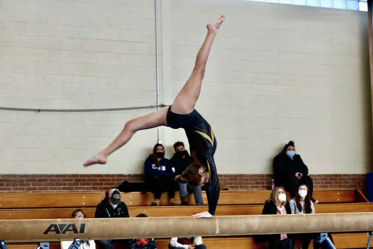 Daniel Hand's Morgan Flickinger has scored a 9.0 in every event in this her freshman season.