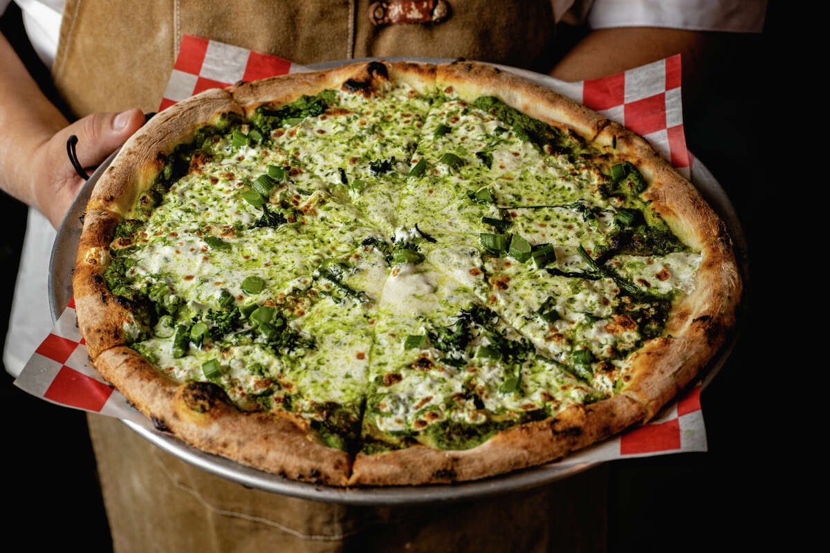 Verde pizza from Panicale located in East Rock Market in New Haven, CT on January 27, 2022.