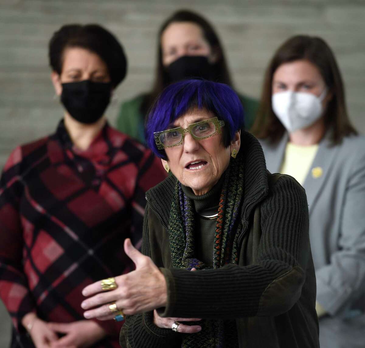 U.S. Rep. Rosa DeLauro announces the inclusion of the Southern Central Connecticut Regional Water Authority in the application process for a Water Infrastructure Finance and Innovation Act loan to rehabilitate the Lake Whitney Dam in Hamden during a press conference at the Whitney Water Purification Facility in Hamden Jan. 31, 2022.