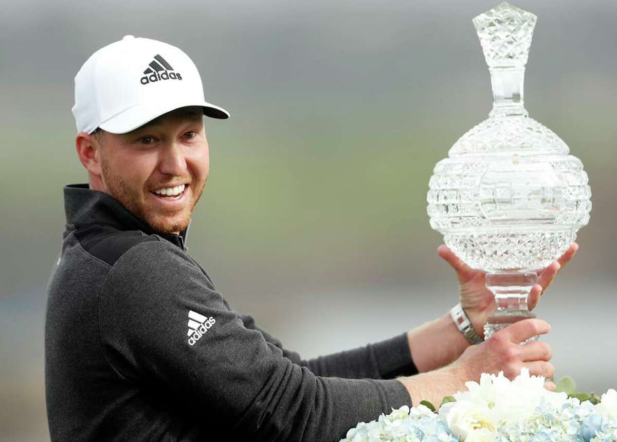 Daniel Berger made an eagle on 18 at Pebble Beach to finish at 18-under and win the 2021 AT&T Pebble Beach Pro-Am.