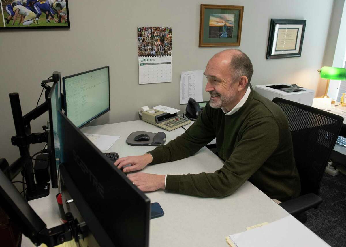 CEO Rick Jones works in his office at Wojeski & Company, CPAs on Tuesday, Feb. 1, 2022 in Albany, N.Y.