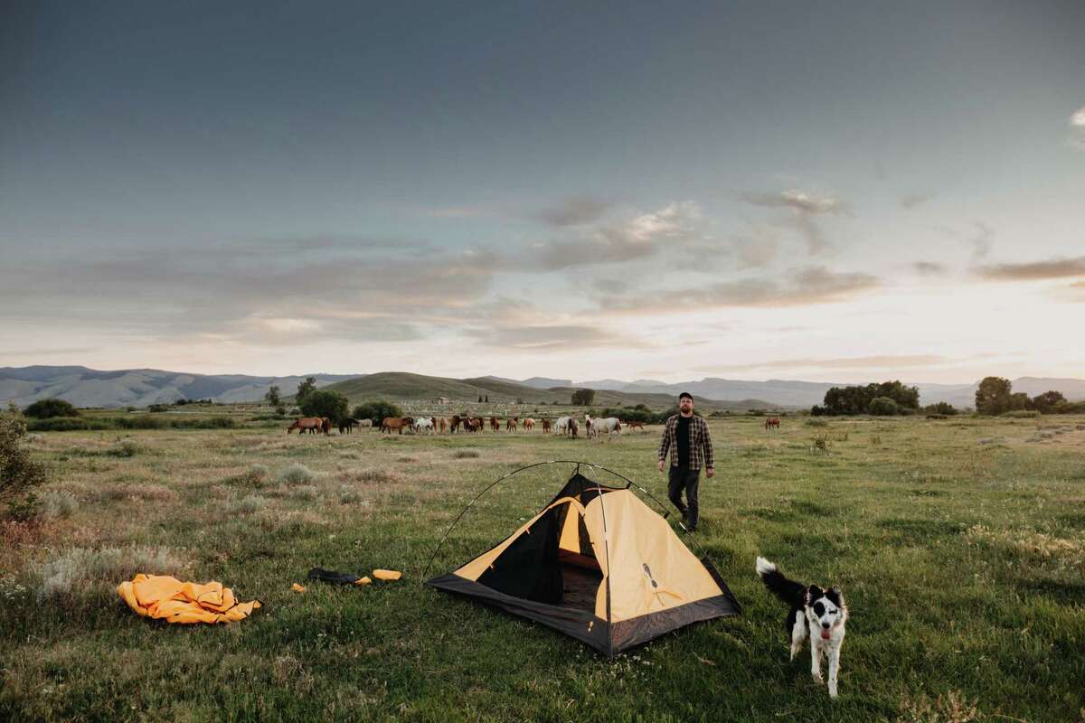 Private land camping comes in various levels of comfort, from carry-in, carry-out primitive tent camping, such as this, to sites where the campsite is already set up to spots exclusively for RVers.