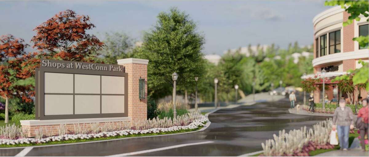 A rendering of the entrance to WestConn Park, a proposed 1.3 million-square-foot development on Mill Plain Road in Danbury.