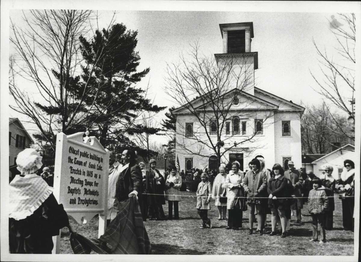Sand Lake Baptist Church, New York founded in 1802 gave abolitionist Abel Brown a pulpit from which to preach. Most Americans have never heard of Abel but he helped over 1,000 enslaved men, women and children escape to freedom before he died at a youthful 34 years old. This photo was taken in 1975 when the congregation was celebrating their church's history in the fight against slavery.