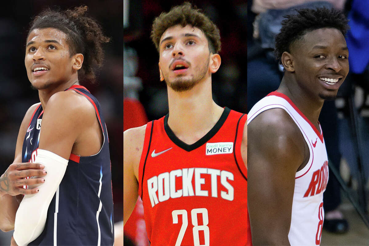 Rockets rookies (from left) Jalen Green and Alperen Sengun and second-year forward Jae'Sean Tate will participate in the NBA's All-Star weekend festivities in Cleveland later this month.